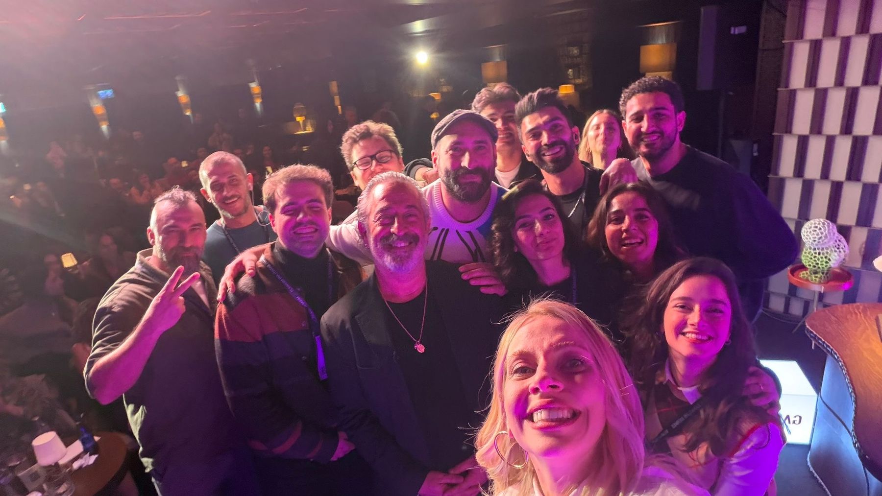 Cast selfie with the live audience